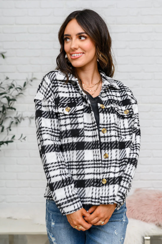 Kate Plaid Jacket in Black & White