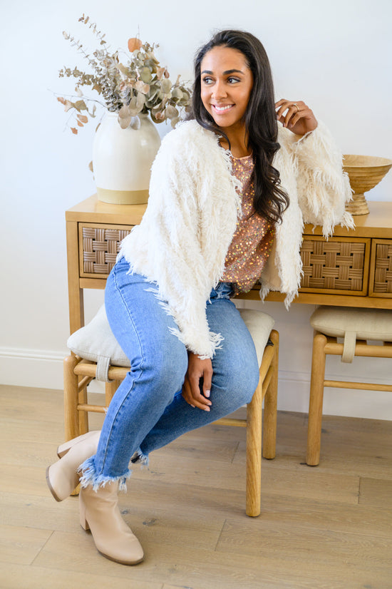 Times Square Sequin Short Sleeve Top In Gold